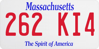 MA license plate 262KI4