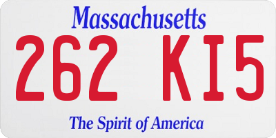 MA license plate 262KI5