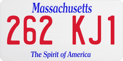 MA license plate 262KJ1