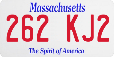 MA license plate 262KJ2
