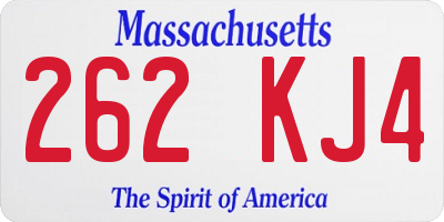 MA license plate 262KJ4