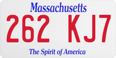 MA license plate 262KJ7