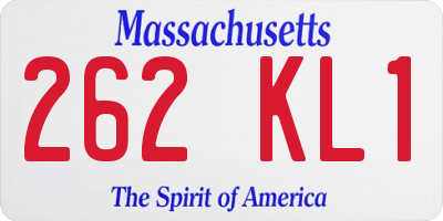 MA license plate 262KL1