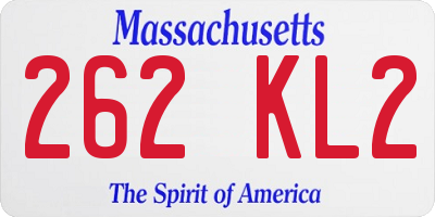 MA license plate 262KL2