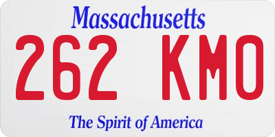MA license plate 262KM0