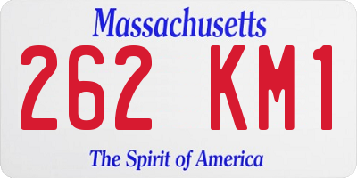 MA license plate 262KM1