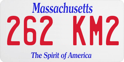 MA license plate 262KM2