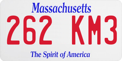 MA license plate 262KM3