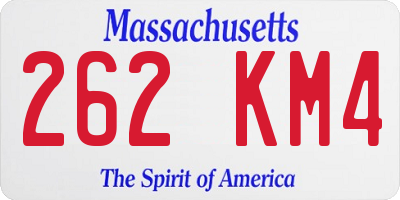MA license plate 262KM4