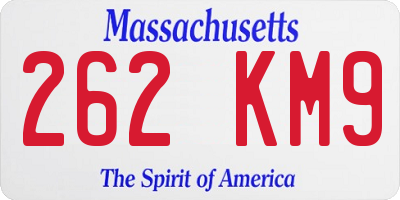 MA license plate 262KM9