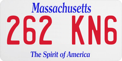 MA license plate 262KN6