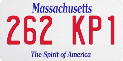 MA license plate 262KP1