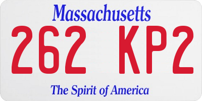 MA license plate 262KP2