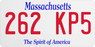 MA license plate 262KP5