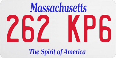 MA license plate 262KP6