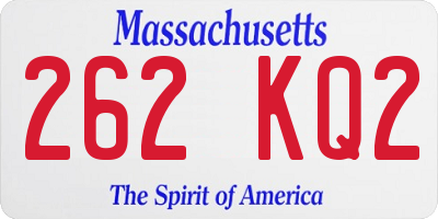 MA license plate 262KQ2