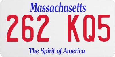 MA license plate 262KQ5