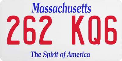 MA license plate 262KQ6
