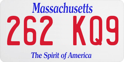 MA license plate 262KQ9
