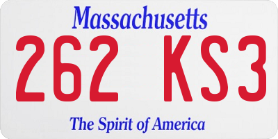 MA license plate 262KS3