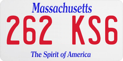 MA license plate 262KS6