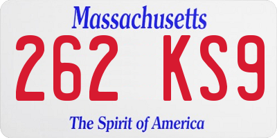 MA license plate 262KS9