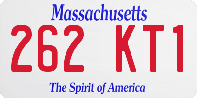 MA license plate 262KT1
