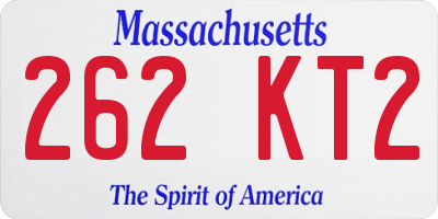 MA license plate 262KT2