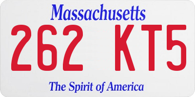 MA license plate 262KT5