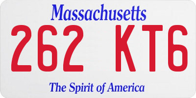 MA license plate 262KT6