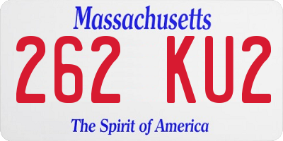 MA license plate 262KU2