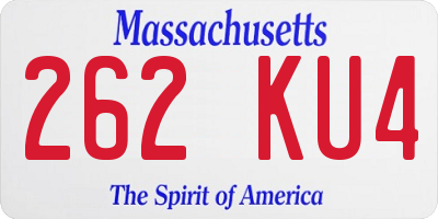 MA license plate 262KU4