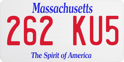 MA license plate 262KU5