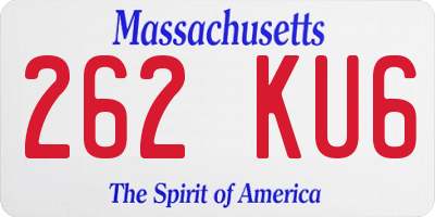 MA license plate 262KU6