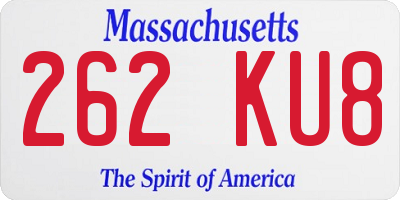 MA license plate 262KU8
