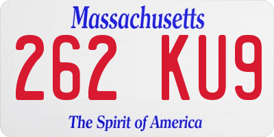 MA license plate 262KU9