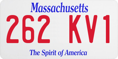 MA license plate 262KV1