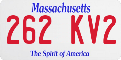 MA license plate 262KV2