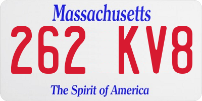 MA license plate 262KV8
