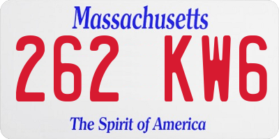MA license plate 262KW6