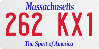 MA license plate 262KX1