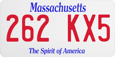 MA license plate 262KX5