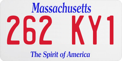 MA license plate 262KY1