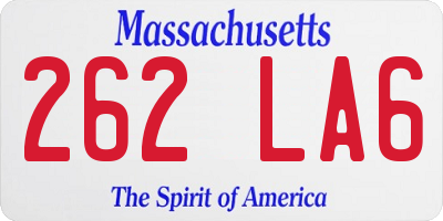MA license plate 262LA6