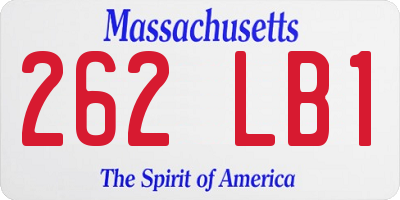MA license plate 262LB1