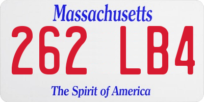 MA license plate 262LB4
