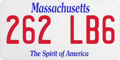 MA license plate 262LB6