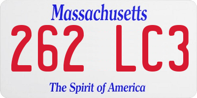 MA license plate 262LC3