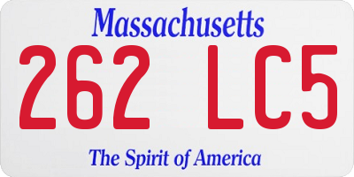 MA license plate 262LC5