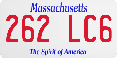 MA license plate 262LC6